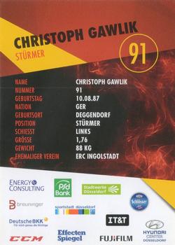 2015-16 Dusseldorfer EG Postcards #NNO Christoph Gawlik Back