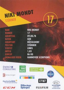 2015-16 Dusseldorfer EG Postcards #NNO Nikolaus Mondt Back
