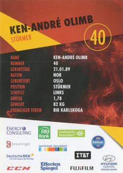 2015-16 Dusseldorfer EG Postcards #NNO Ken-Andre Olimb Back