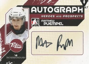 2015-16 In The Game Final Vault - 2010-11 In The Game Heroes and Prospects Autographs (Black Vault Stamp) #A-MPU Matthew Puempel Front