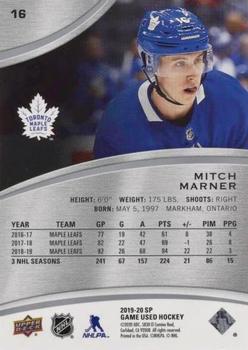 2019-20 SP Game Used #16 Mitch Marner Back