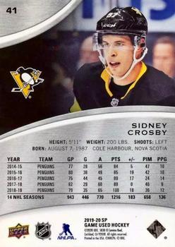 2019-20 SP Game Used #41 Sidney Crosby Back