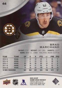 2019-20 SP Game Used #44 Brad Marchand Back