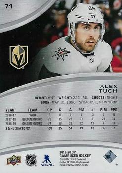 2019-20 SP Game Used #71 Alex Tuch Back