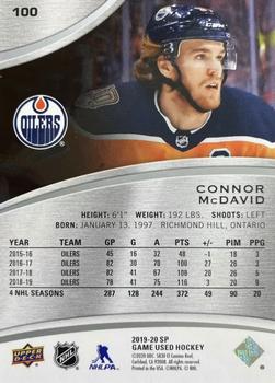 2019-20 SP Game Used #100 Connor McDavid Back