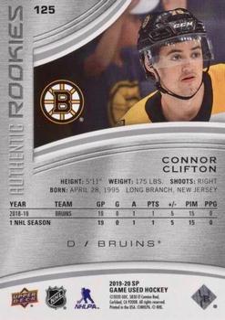 2019-20 SP Game Used #125 Connor Clifton Back