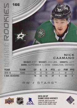 2019-20 SP Game Used #166 Nick Caamano Back