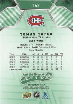 2019-20 Upper Deck MVP - Green Script #162 Tomas Tatar Back