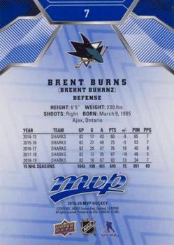 2019-20 Upper Deck MVP - Script Achievements Blue #7 Brent Burns Back