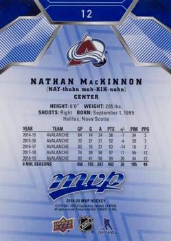 2019-20 Upper Deck MVP - Script Achievements Blue #12 Nathan MacKinnon Back