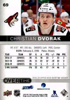 2019-20 Upper Deck Overtime #69 Christian Dvorak Back