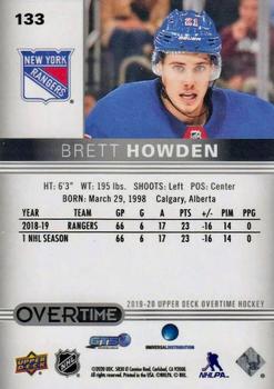 2019-20 Upper Deck Overtime #133 Brett Howden Back