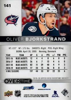 2019-20 Upper Deck Overtime #141 Oliver Bjorkstrand Back