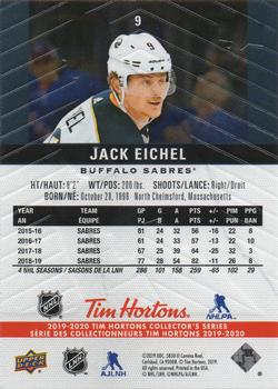 2019-20 Upper Deck Tim Hortons #9 Jack Eichel Back