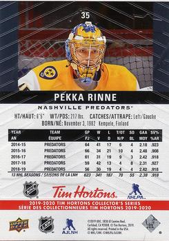 2019-20 Upper Deck Tim Hortons #35 Pekka Rinne Back