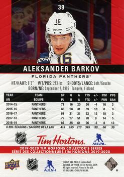 2019-20 Upper Deck Tim Hortons #39 Aleksander Barkov Back