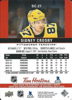 2019-20 Upper Deck Tim Hortons - Red Die Cut #DC-27 Sidney Crosby Back