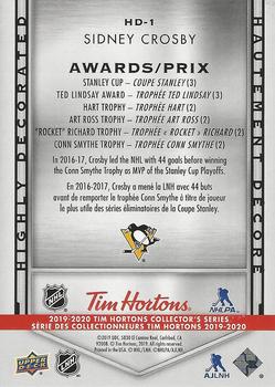 2019-20 Upper Deck Tim Hortons - Highly Decorated #HD-1 Sidney Crosby Back