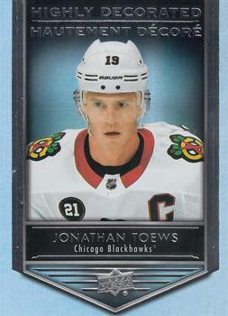 2019-20 Upper Deck Tim Hortons - Highly Decorated #HD-7 Jonathan Toews Front