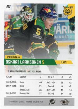 2019-20 Cardset Finland Series 1 #025 Oskari Laaksonen Back