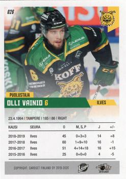 2019-20 Cardset Finland Series 1 #026 Olli Vainio Back