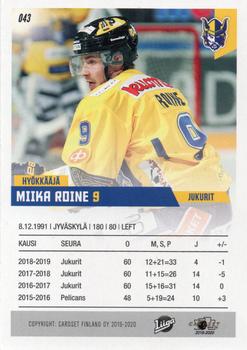 2019-20 Cardset Finland Series 1 #043 Miika Roine Back