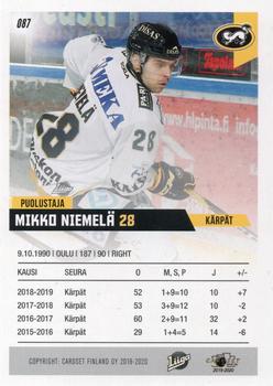 2019-20 Cardset Finland Series 1 #087 Mikko Niemelä Back