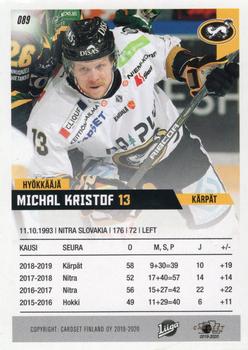 2019-20 Cardset Finland Series 1 #089 Michal Kristof Back