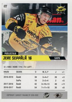 2019-20 Cardset Finland Series 1 #122 Jere Seppälä Back