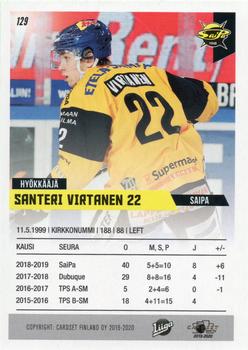 2019-20 Cardset Finland Series 1 #129 Santeri Virtanen Back