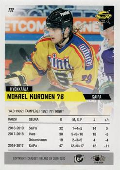 2019-20 Cardset Finland Series 1 #132 Mikael Kuronen Back
