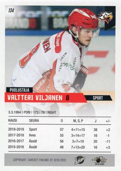 2019-20 Cardset Finland Series 1 #134 Valtteri Viljanen Back