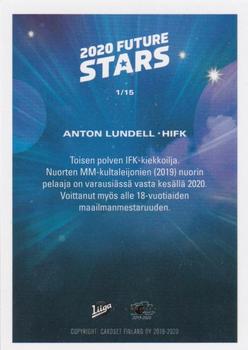 2019-20 Cardset Finland Series 1 - 2020 Future Stars #1 Anton Lundell Back