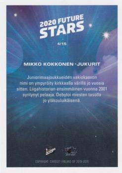 2019-20 Cardset Finland Series 1 - 2020 Future Stars #4 Mikko Kokkonen Back