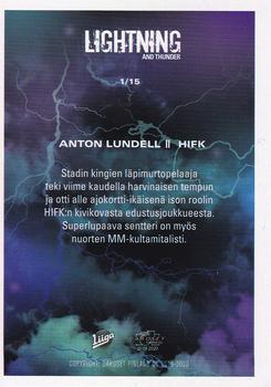 2019-20 Cardset Finland Series 1 - Lightning and Thunder #1 Anton Lundell Back
