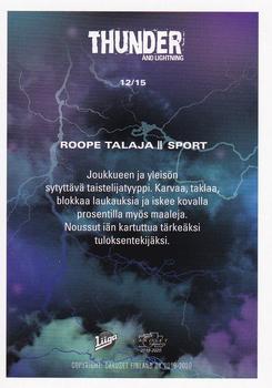 2019-20 Cardset Finland Series 1 - Thunder and Lightning #12 Roope Talaja Back