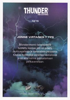 2019-20 Cardset Finland Series 1 - Thunder and Lightning #14 Jonne Virtanen Back
