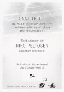 2019-20 Cardset Finland Series 1 - Signature #NNO Niko Peltola Back