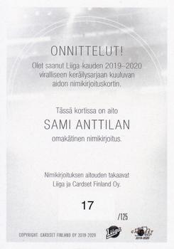 2019-20 Cardset Finland Series 1 - Signature #NNO Sami Anttila Back