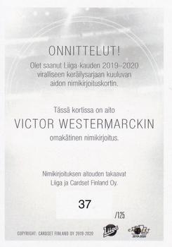 2019-20 Cardset Finland Series 1 - Signature #NNO Victor Westermarck Back