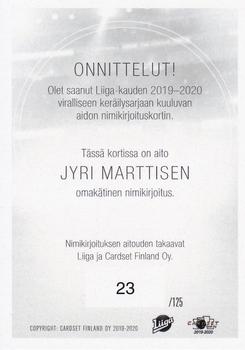2019-20 Cardset Finland Series 1 - Signature #NNO Jyri Marttinen Back