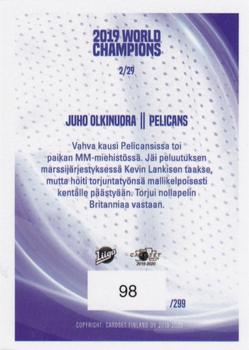 2019-20 Cardset Finland Series 1 - 2019 World Champions #2 Juho Olkinuora Back
