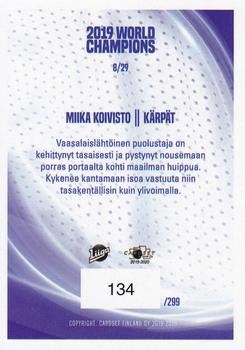 2019-20 Cardset Finland Series 1 - 2019 World Champions #8 Miika Koivisto Back