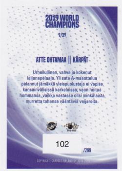 2019-20 Cardset Finland Series 1 - 2019 World Champions #9 Atte Ohtamaa Back