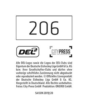2019-20 Playercards Stickers (DEL) #206 Dominik Kahun Back