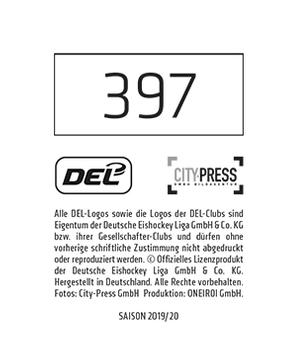 2019-20 Playercards Stickers (DEL) #397 Joonas Lehtivuori Back