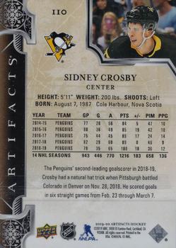2019-20 Upper Deck Artifacts - Copper #110 Sidney Crosby Back