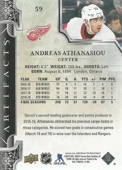 2019-20 Upper Deck Artifacts - Pink #59 Andreas Athanasiou Back