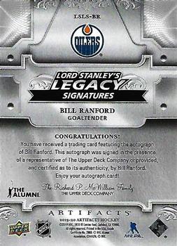 2019-20 Upper Deck Artifacts - Lord Stanley's Legacy Signatures #LSLS-BR Bill Ranford Back
