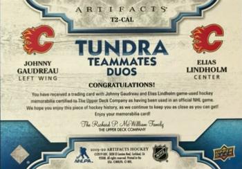 2019-20 Upper Deck Artifacts - Tundra Teammates Duos #T2-CAL Johnny Gaudreau / Elias Lindholm Back